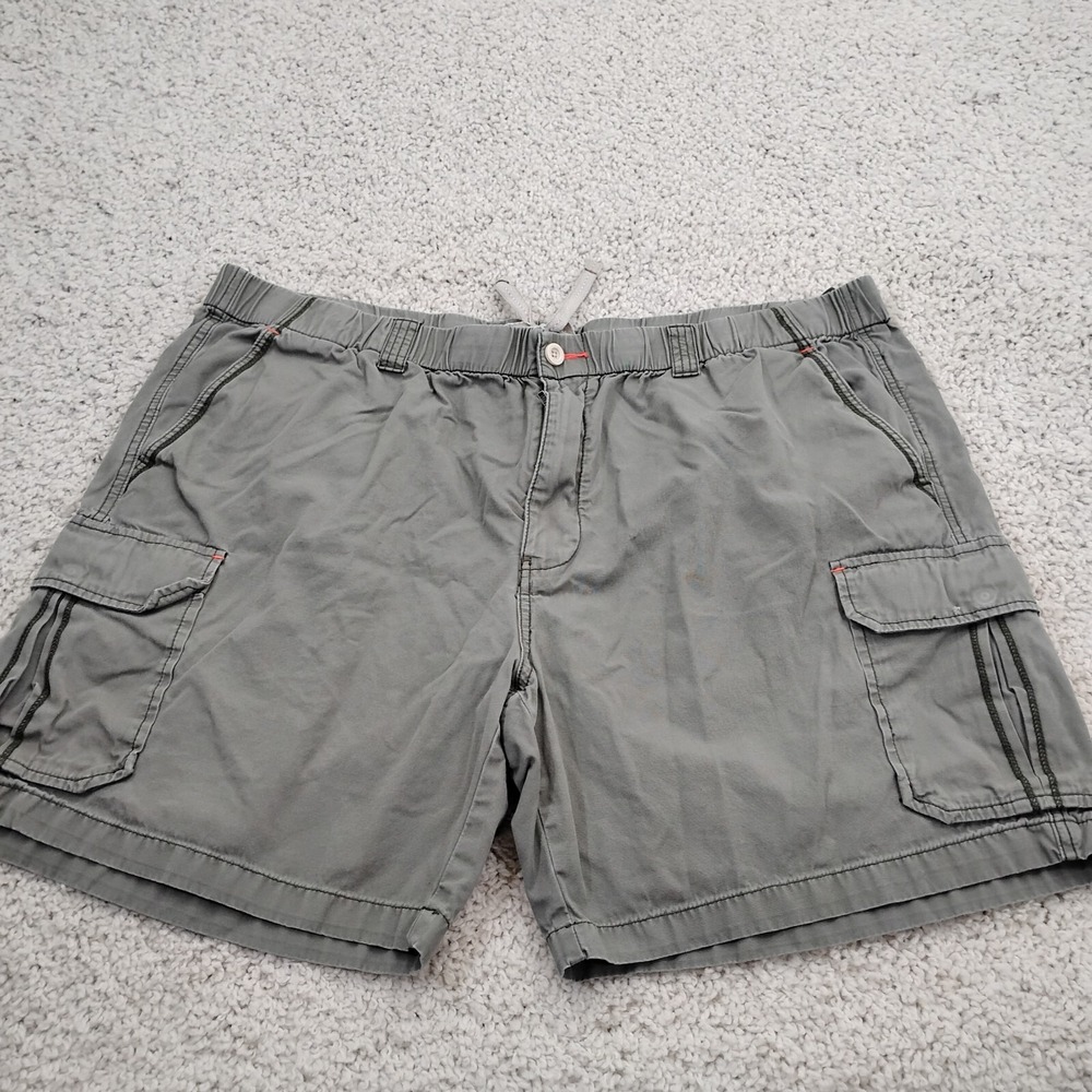 Tommy Bahama Shorts Mens 2XB Green Stretch Draw String Cargo Beach Camp Hiking A